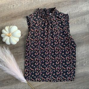BUNDLE 3 FOR $15 Black Floral Sleeveless Shell Top